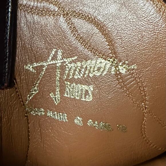 Ammons Custom Handmade Men’s Cowboy Boots 9 Crinkle Shiny Leather main image 13